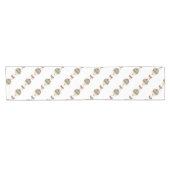 愛らしいスチームパンク熱気球(旗あり) ショートテーブルランナー (横)