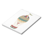 愛らしいスチームパンク熱気球（旗あり） ノートパッド (回転)