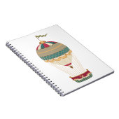 愛らしいスチームパンク熱気球(旗あり) ノートブック (右側)