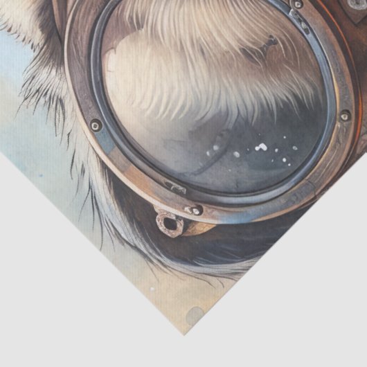 愛らしいステームパンクパグドッグドッグドッグメガネのデコップページ 薄葉紙 (詳細)