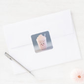 愛らしいストロベリーミルクシェイクのグラス スクエアシール (封筒)