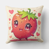 愛らしいストロベリーラブデザイン クッション (裏面)