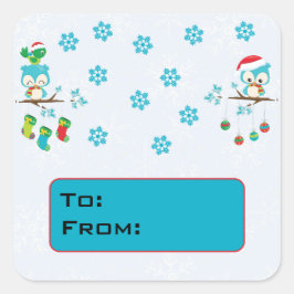 愛らしいスノーフレークのクリスマスフールのラベルシール スクエアシール