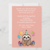 愛らしいスロッスガールズ誕生日ピンクパーティー 招待状 (裏面)