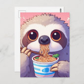 愛らしいスロッ食べ物スのラーメン ポストカード (正面/裏面)