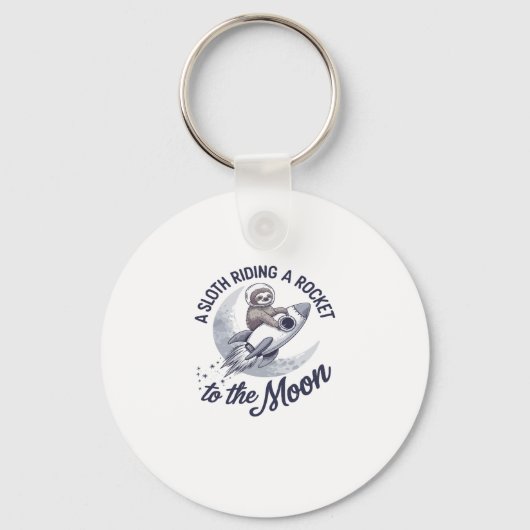 愛らしいスロース宇宙飛行士の乗馬 キーホルダー (正面)