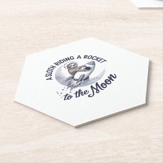 愛らしいスロース宇宙飛行士の乗馬 ペーパーコースター (アングル)