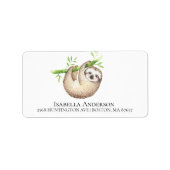 愛らしいスロース男の赤ちゃんシャワー住所 シール (正面)