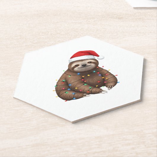 愛らしいスロ包まれたスインホリデーライトクラシックT ペーパーコースター (アングル)