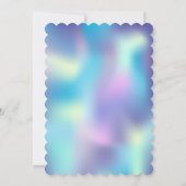 愛らしいスワンクラウンホログラフィックベビーシャワー 招待状 (裏面)