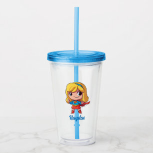 愛らしいスーパーガールスタンス アクリルタンブラー