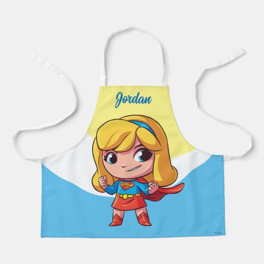 愛らしいスーパーガールスタンス エプロン (正面)
