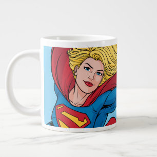 愛らしいスーパーガールスタンス ジャンボコーヒーマグカップ