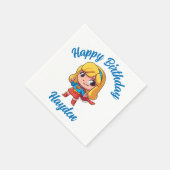 愛らしいスーパーガールスタンス スタンダードカクテルナプキン (角)