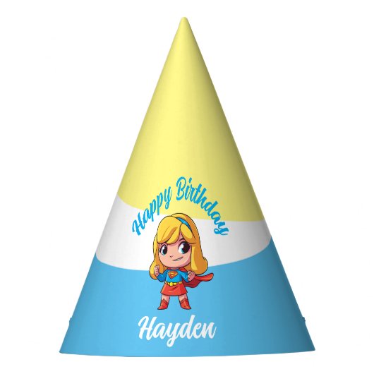 愛らしいスーパーガールスタンス パーティーハット (正面)