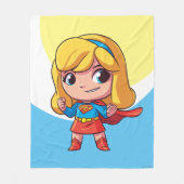 愛らしいスーパーガールスタンス フリースブランケット (正面)