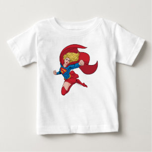 愛らしいスーパーガールスタンス ベビーTシャツ