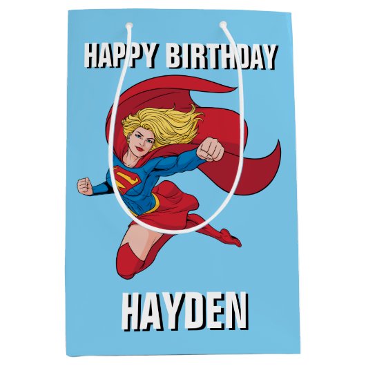 愛らしいスーパーガールスタンス ミディアムペーパーバッグ (正面)