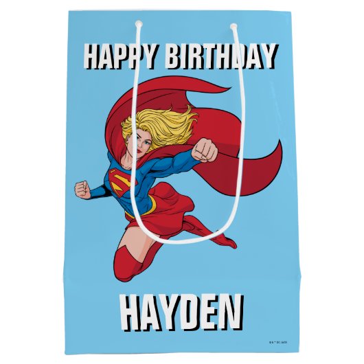 愛らしいスーパーガールスタンス ミディアムペーパーバッグ (裏面)