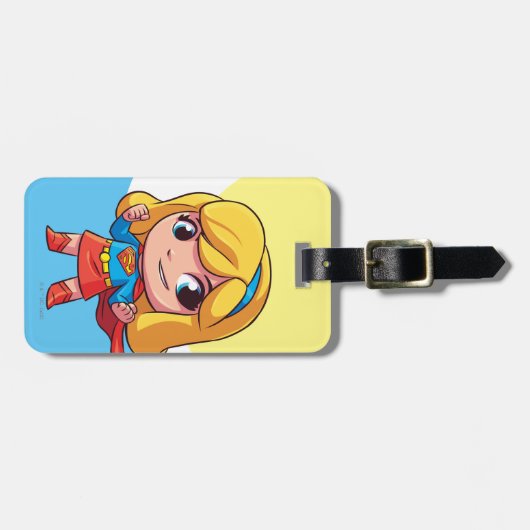 愛らしいスーパーガールスタンス ラゲッジタグ (正面横)