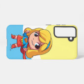 愛らしいスーパーガールスタンス SAMSUNG GALAXYケース (裏面横)