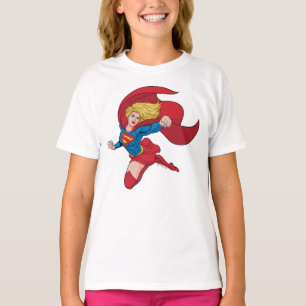 愛らしいスーパーガールスタンス Tシャツ