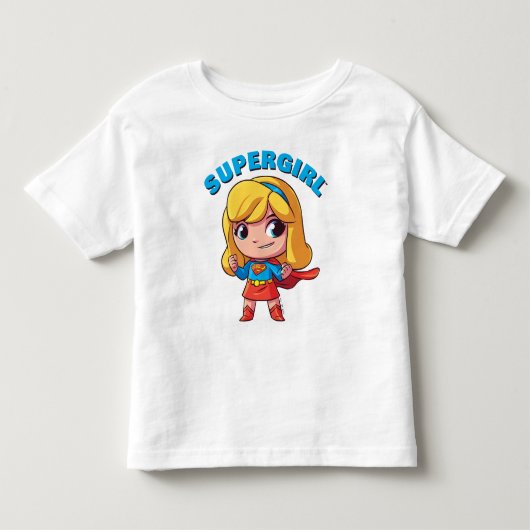 愛らしいスーパーガール ポーズ トドラーTシャツ (正面)