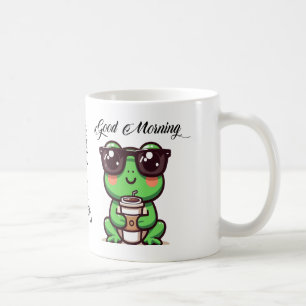 愛らしいセラミックカエルで幸せに コーヒーマグカップ