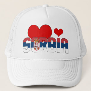 愛らしいセルビア国旗のハート愛国心 キャップ