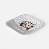 愛らしいタイガーカッブピーキングアウトライトグレーパーティー ペーパープレート (傾斜あり)