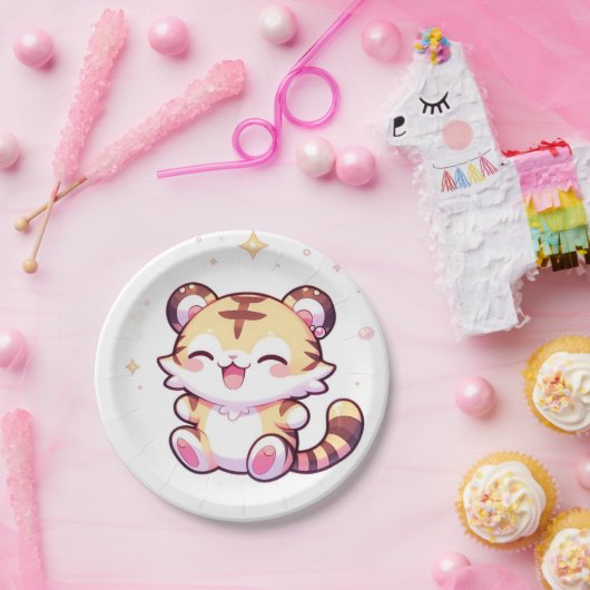 愛らしいタイガーベビーシャワー ペーパープレート (パーティー)