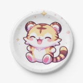 愛らしいタイガーベビーシャワー ペーパープレート (正面)