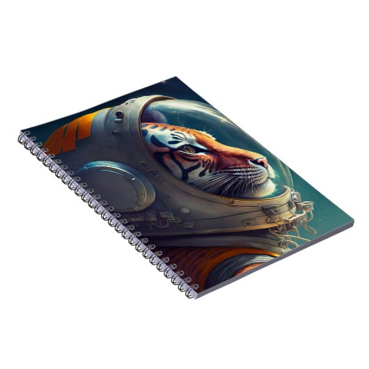 愛らしいタイガー宇宙飛行士ノート ノートブック (右側)