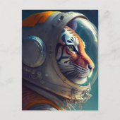 愛らしいタイガー宇宙飛行士 ポストカード (正面)