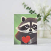 愛らしいタヌキの持ち主ハート ポストカード (スタンド正面)