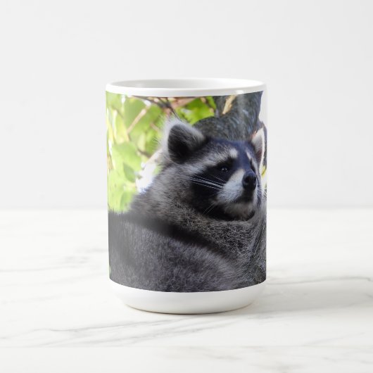 愛らしいタヌキの木 コーヒーマグカップ (中央)