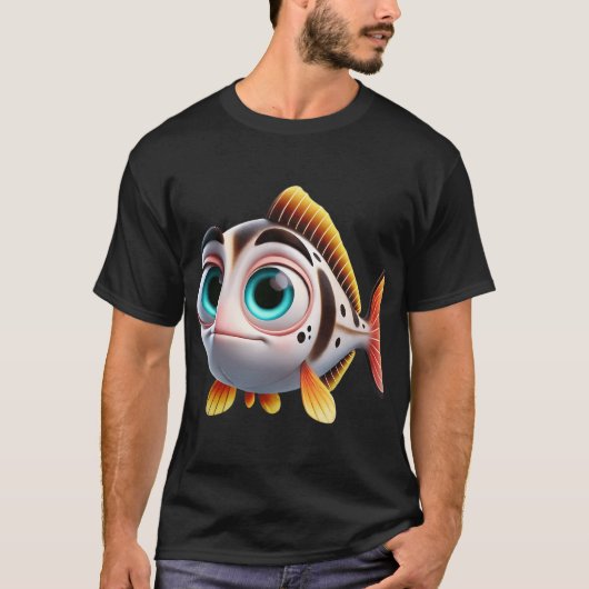 愛らしいタラの魚 Tシャツ (正面)