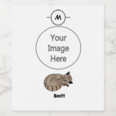 愛らしいタンタビー子猫の睡眠ネームタグ ワインラベル (シングルラベル)