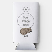 愛らしいタン虎猫キッテンスリープ名タグ スリム缶クーラー (裏面)