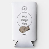 愛らしいタン虎猫キッテンスリープ名タグ スリム缶クーラー (正面)