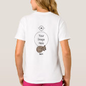 愛らしいタン虎猫キッテンスリープ名タグ Tシャツ (裏面)