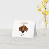 愛らしいダウシュンドッグの手描きデジタルアート カード (黄色い花)