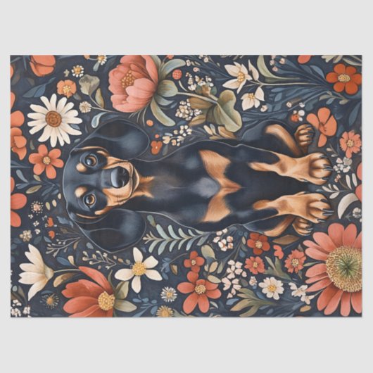 愛らしいダシュント鮮やか花の切り離し 薄葉紙 (正面)