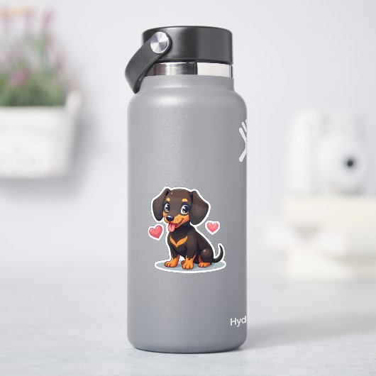 愛らしいダシュント、かわいいかわいこちゃん、小 シール (HydroFlask)