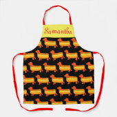 愛らしいダシュンドホットドッグ エプロン (正面)