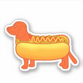 愛らしいダシュンドホットドッグ シール (正面)