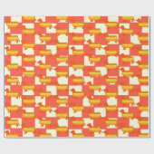 愛らしいダシュンドホットドッグ ラッピングペーパー (フラット)