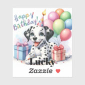 愛らしいダルマチアの子犬の誕生日パーティイラストレティ シール (シート)