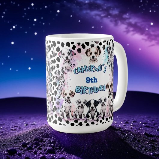 愛らしいダルマチアンパピーウォータースカラー誕生日 コーヒーマグカップ
