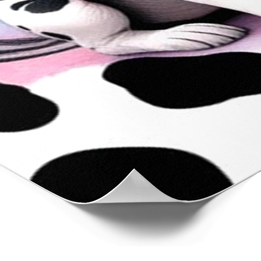 愛らしいダルマチアンパピーウォータースカラー誕生日 ポスター (角)